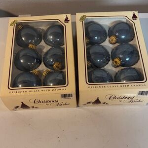 Christmas by Krebs Designer Glass Ornaments - Blue